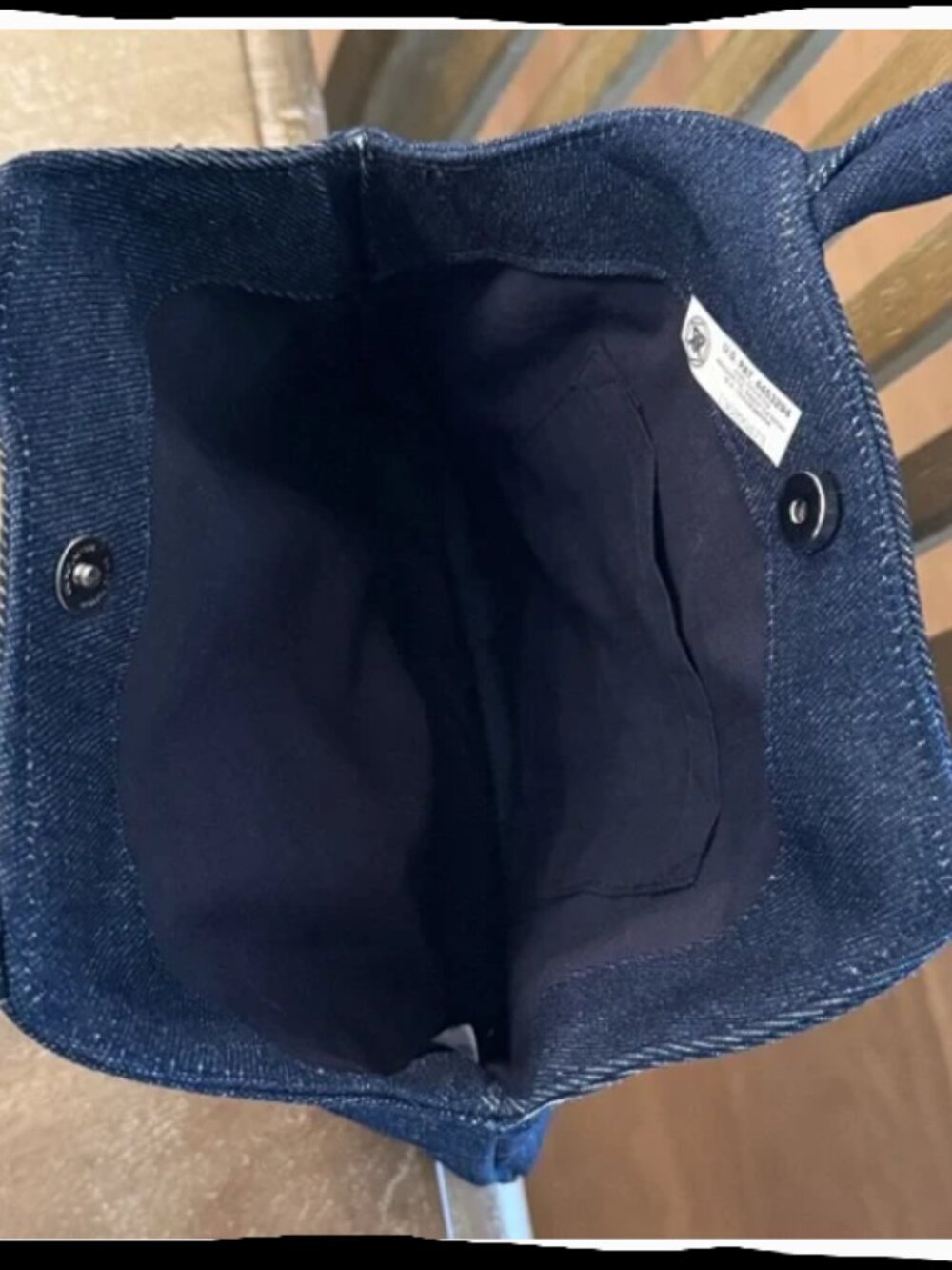 New Origins Denim Floral Embroidered Tote Bag - Picture 4 of 8